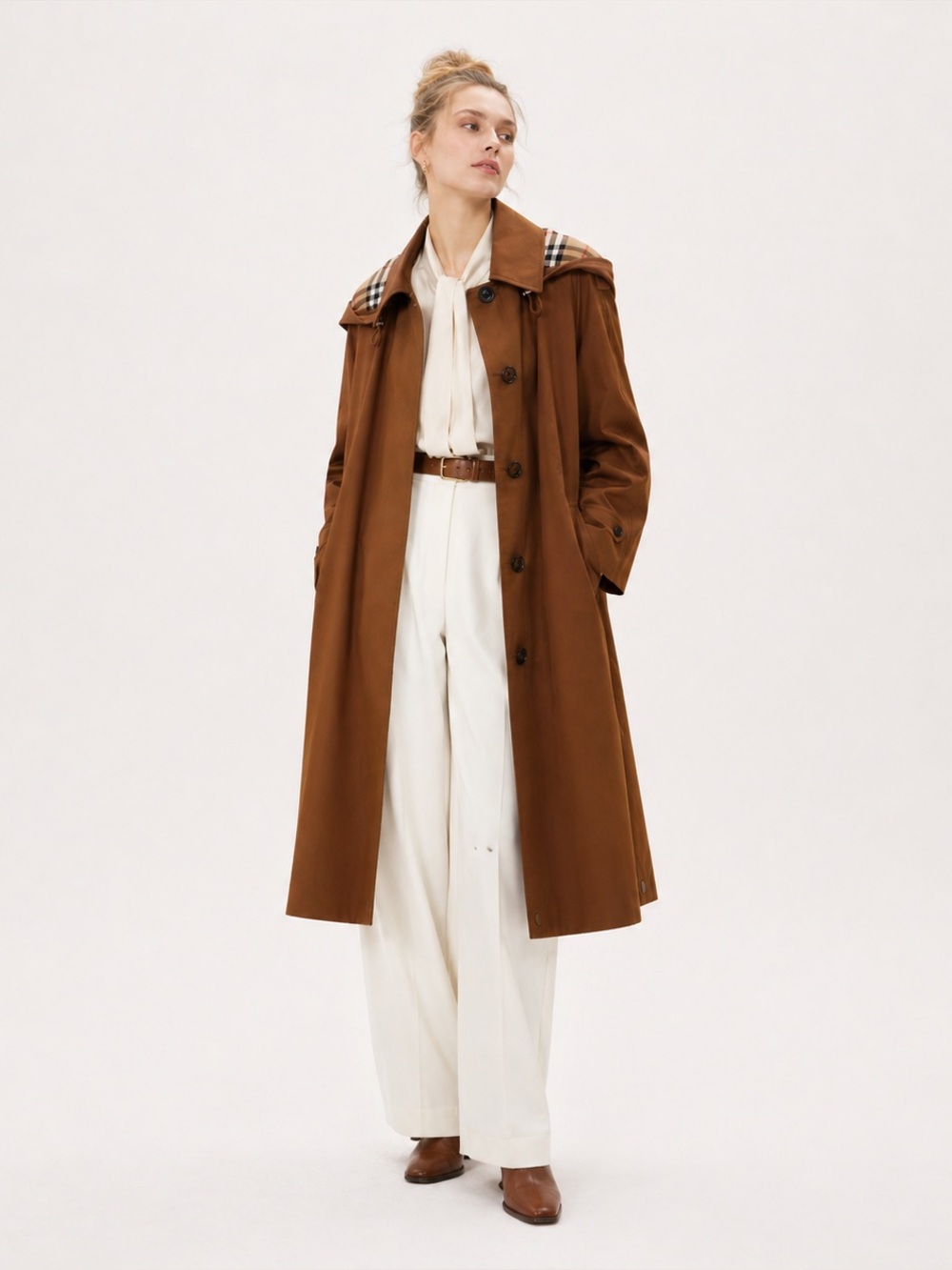 Burberry Women’s Hooded Single-Breasted Coat with hood New US4 - Picture 12 of 13